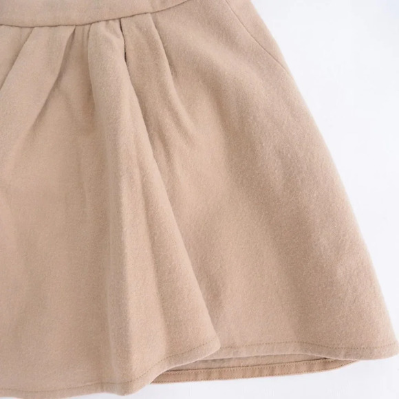 J.  Cream Tan 97% Wool Mini Skirt Size 4 - Picture 3 of 9